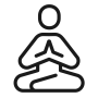 icon of person sitting cross legged and meditating